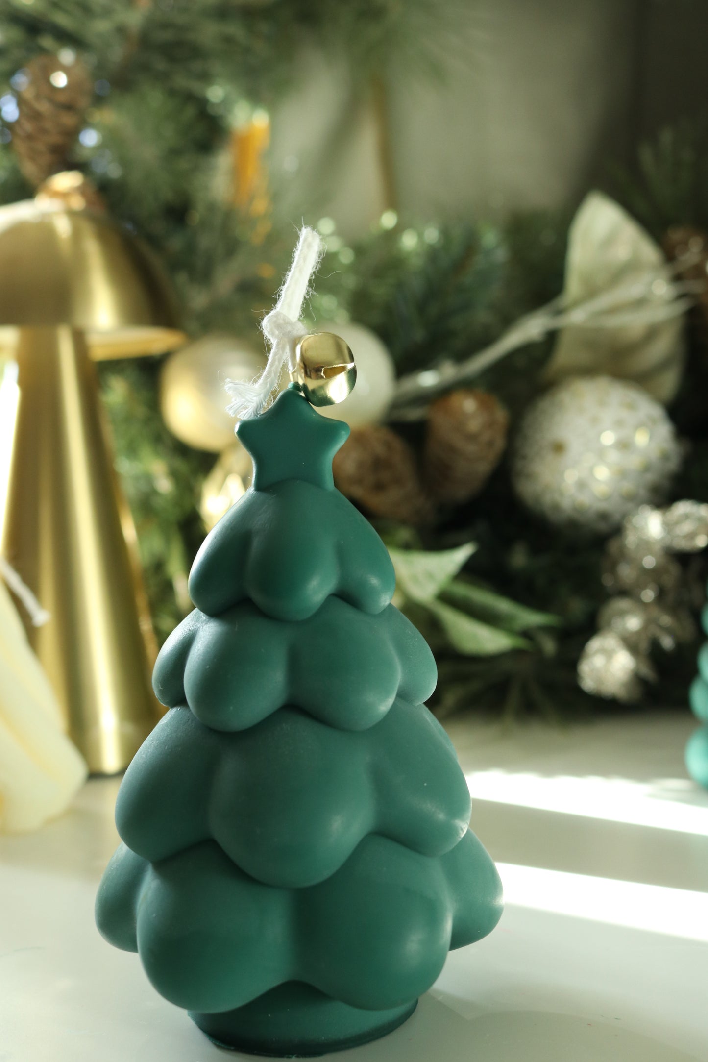 Snowy Christmas Tree Candle