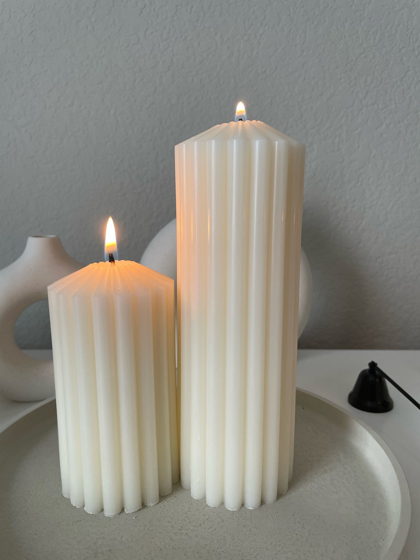 Ribbed Pillar Candle