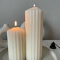 Ribbed Pillar Candle