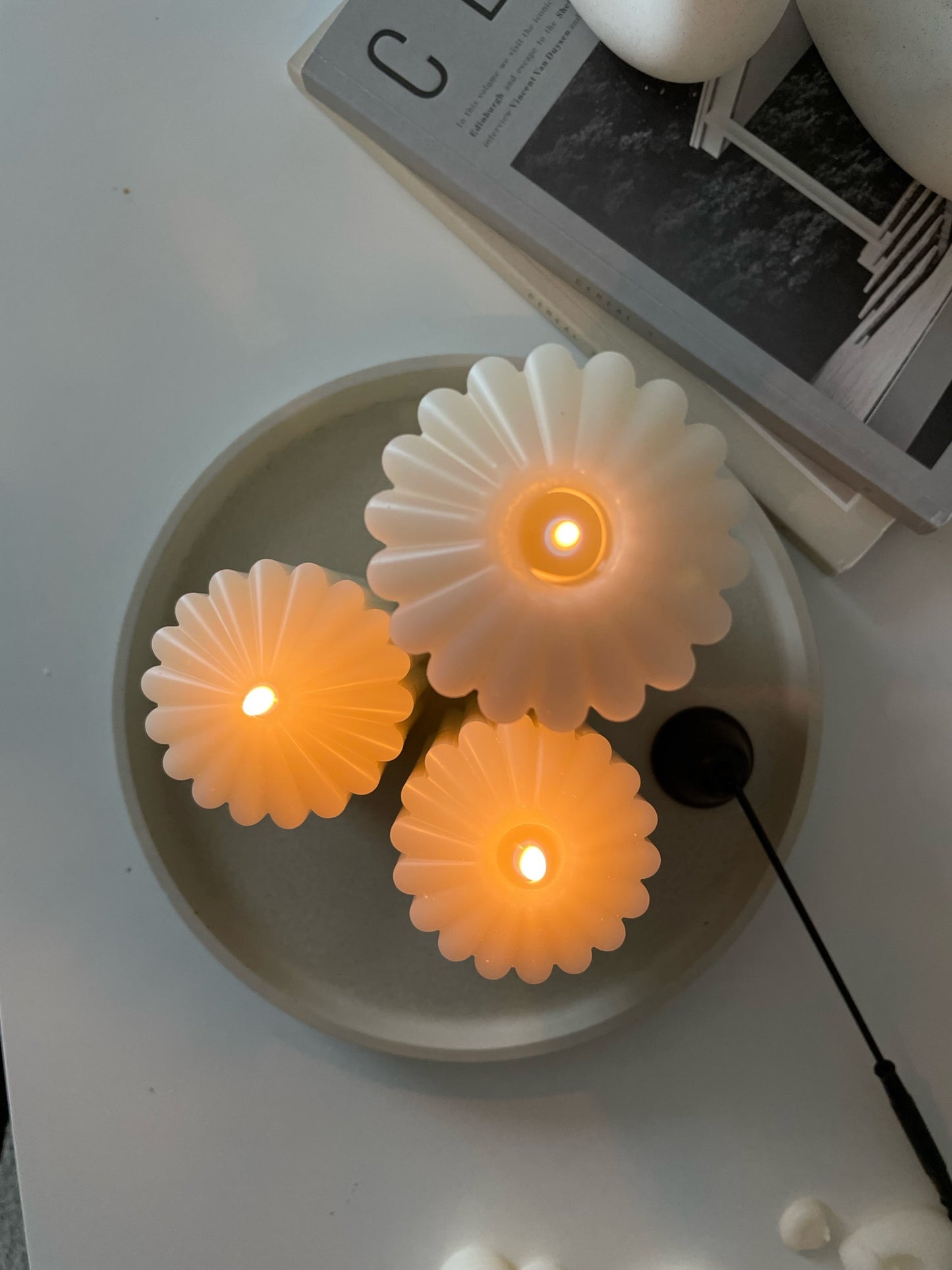 Ribbed Pillar Candle