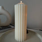 Ribbed Pillar Candle