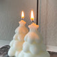 Snowy Christmas Tree Candle
